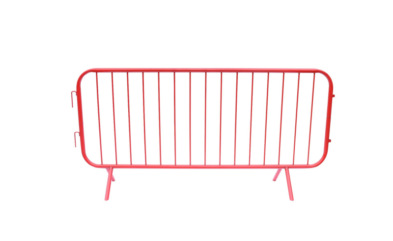 HD METAL PEDESTRIAN BARRIER FIXED LEG RED 2.3M X 1.1M