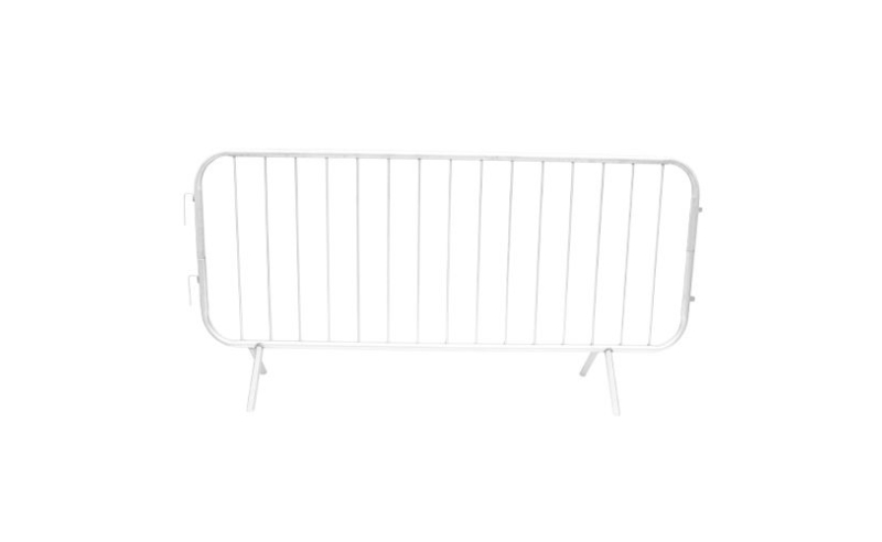 HD METAL PEDESTRIAN BARRIER FIXED LEG WHITE 2.3M X 1.1M