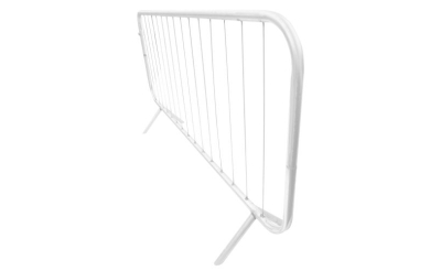 METAL PEDESTRIAN BARRIER FIXED LEG PC WHITE 2.3M X 1.1M