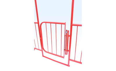 FIXED LEG WALKTHROUGH BARRIER WITH GATE - RED 2.3M2